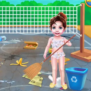 Baby Taylor Beach Cleaning Day