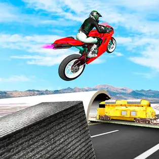 Highway Traffic Bike Stunts