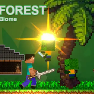 Noob vs Zombies - Forest biome
							