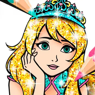 Princess Coloring Book Glitter