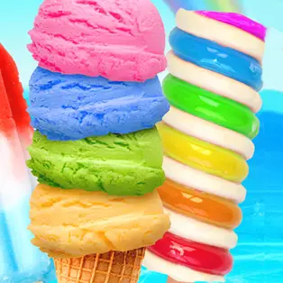 Rainbow Ice Cream And Popsicles