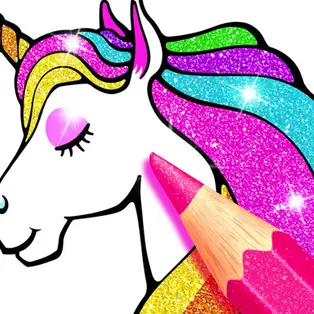 Unicorn Coloring Book Glitter